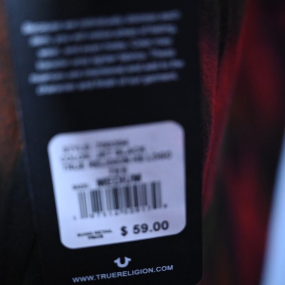 Handprinted Black True Religion Shirt – Medium, Spray-Painted Smilies - Picture 2 of 4